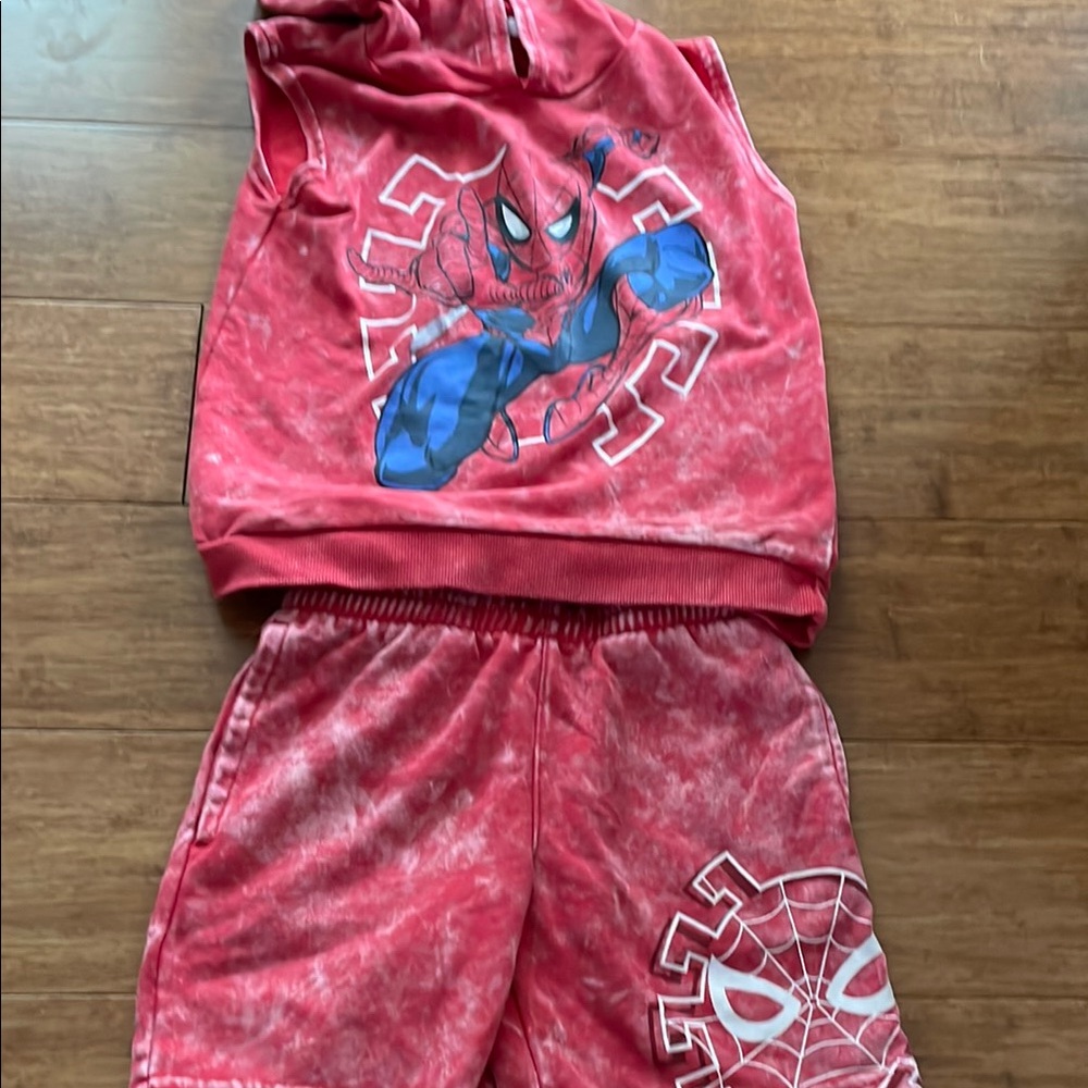 Red Spider-Man Hoodie and Shorts Set